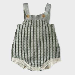 Cat & Jack Green Knit Romper Jumper | 3-6 mo